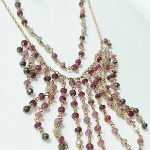 NEW Anthropologie x Ela Rae Freda 2 Layer Ruby Necklace